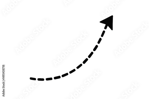 Abstract Upward Arrow Formed of White Dots on Black Backdrop