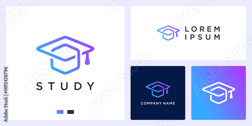 Outline digital study logo design idea
