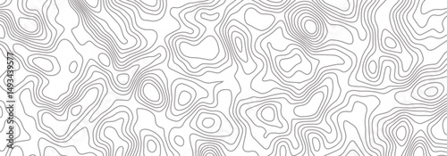 Abstract topographic map contour, white background and black wave lines pattern texture. geographic contour map grid backdrop paper texture. terrain path isolated on a background.