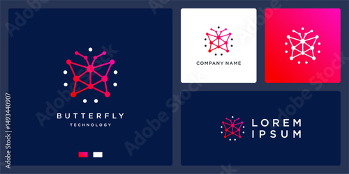 Global tech logo butterfly idea