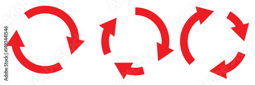 circle arrow icon set. circular arrow icon, refresh, reload arrow icon symbol sign, vector illustration