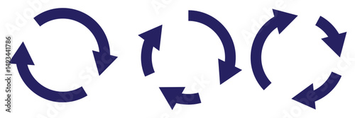 circle arrow icon set. circular arrow icon, refresh, reload arrow icon symbol sign, vector illustration