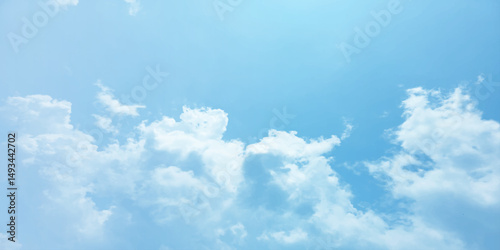 Sunny sky blue light watercolor background. Aquarelle painting brush effect card paper textured canvas cloudy smoke space for text, entertaining card, template. aquamarine color graphics illustration