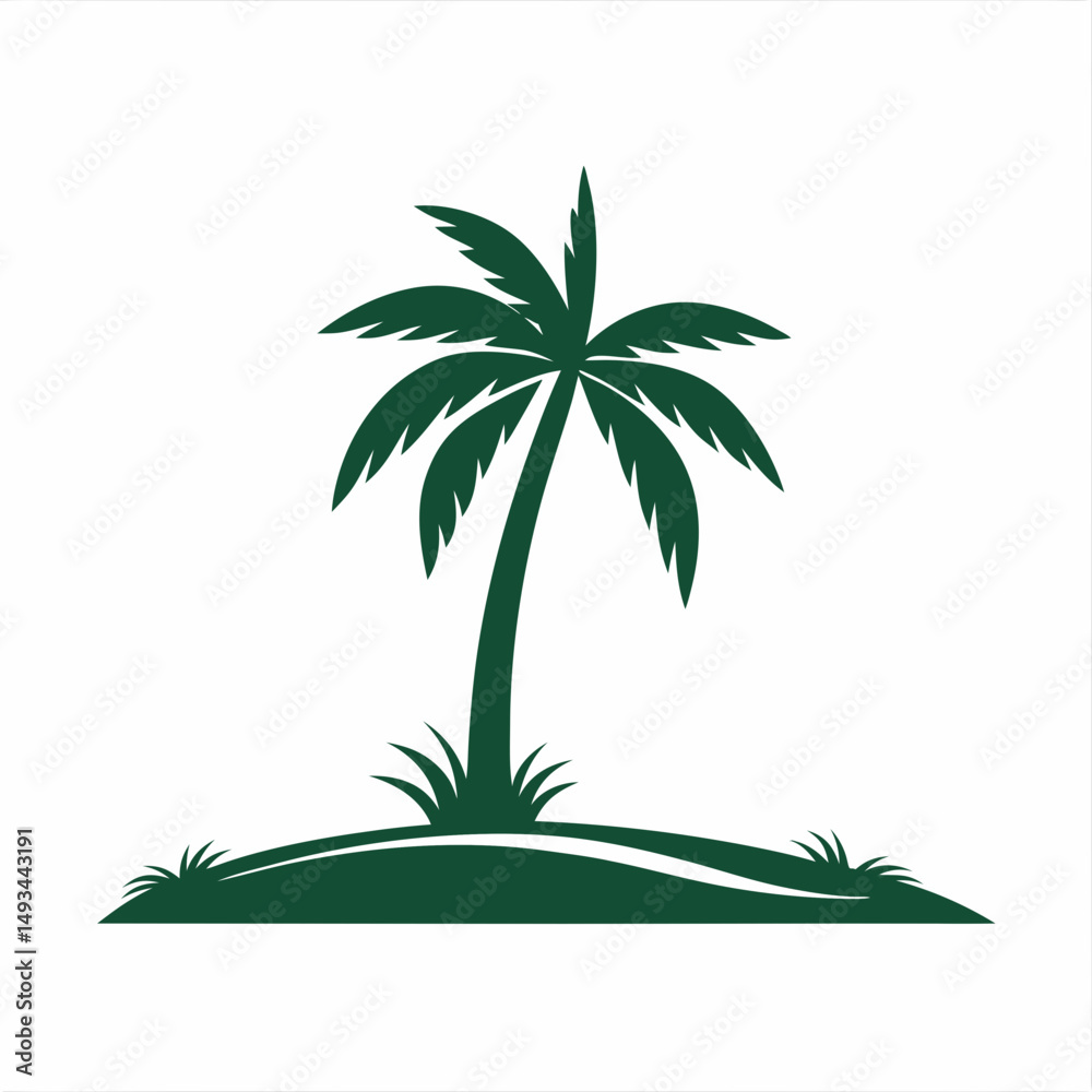 Obraz premium Palm Tree Icon in Flat Minimalist Style vector design.