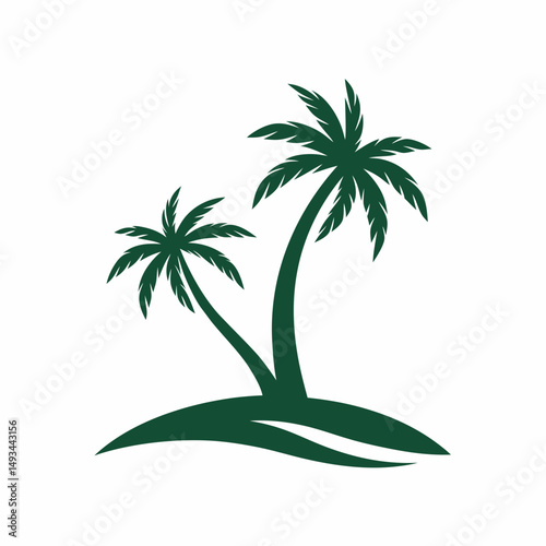 Palm Tree Icon in Flat Minimalist Style vector design.