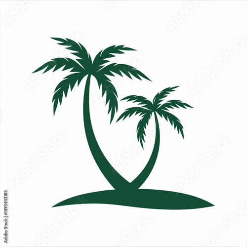 Palm Tree Icon in Flat Minimalist Style vector design.