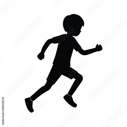A RUNNING  B0Y silhouette