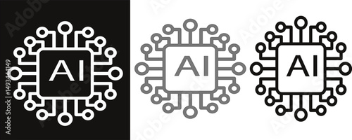 Set of AI logo icon design vector illustration
