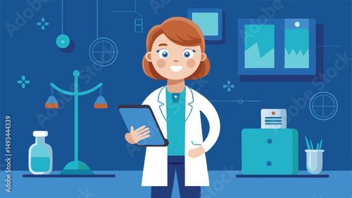 Nurse with Thermometer and Heart Monitor Display