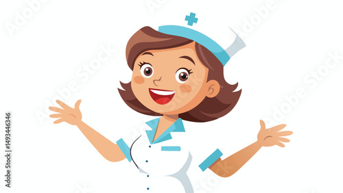 Vector Nurse Injecting Patient Animation Style