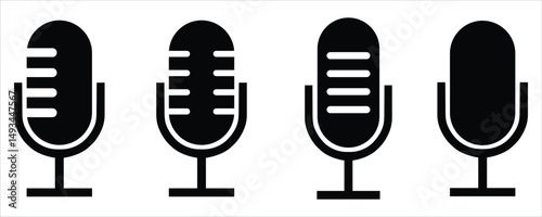 Microphone icon vector set