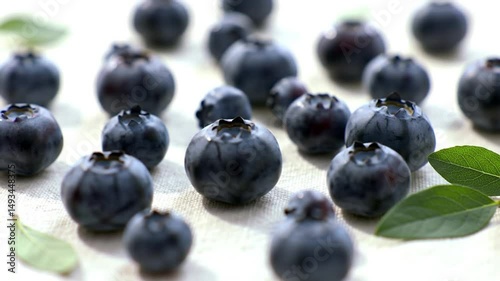 Fresh Blueberries Displayed on Natural Fabric for Dietary Focus