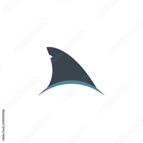 Shark fin logo design template. Vector clipart and drawing. Isolated illustration on white background.