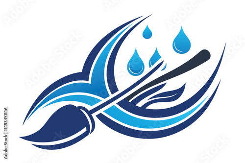 Creative vector illustration combining water droplets and a fork symbolizing fresh, healthy dining experiences by the waterfront