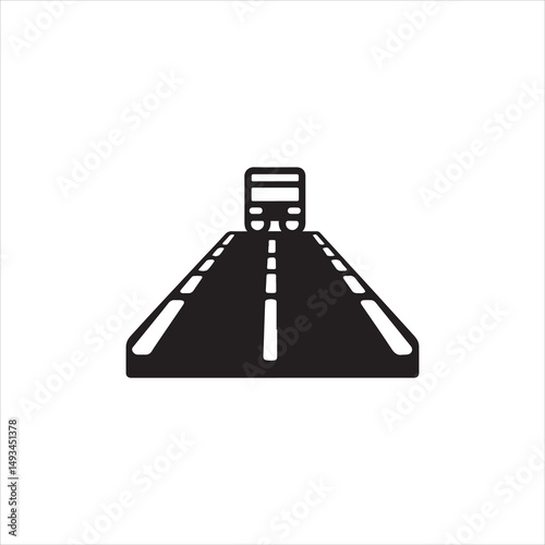 long straight empty highway on white background symbolizing travel journey and future successPrint