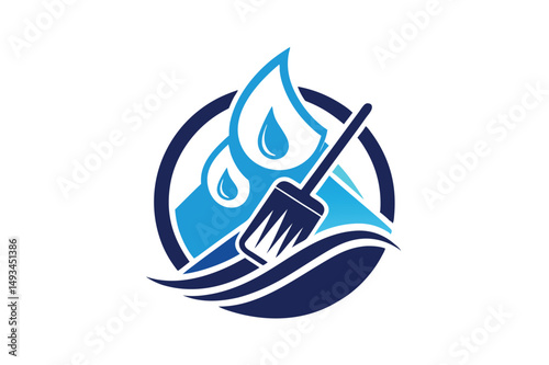Creative vector illustration combining water droplets and a fork symbolizing fresh, healthy dining experiences by the waterfront