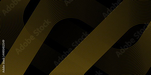 Modern geometric shapes lines design elements.Futuristic abstract background with overlap layer.Abstract black background illustration with geometric graphic elements Suit for cover, banner, brochure,