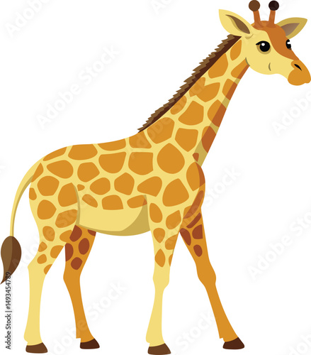 Cute Cartoon Giraffe African Animal Wildlife