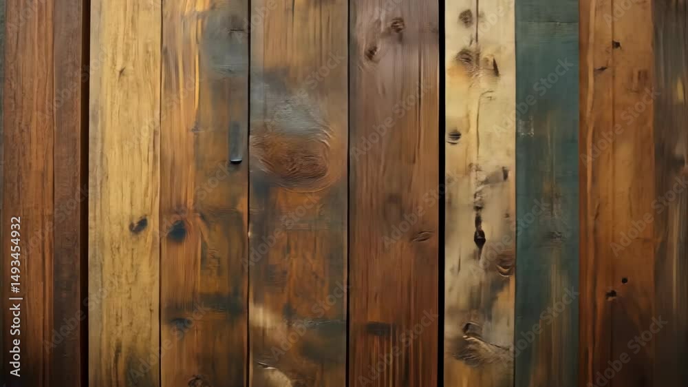 Rustic wooden planks, various colors and textures, weathered, showing age and character Rustic wooden planks, various colors and textures, weathered, showing age and character