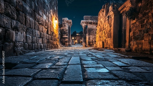 Fototapeta Naklejka Na Ścianę i Meble -  narrow street at night
