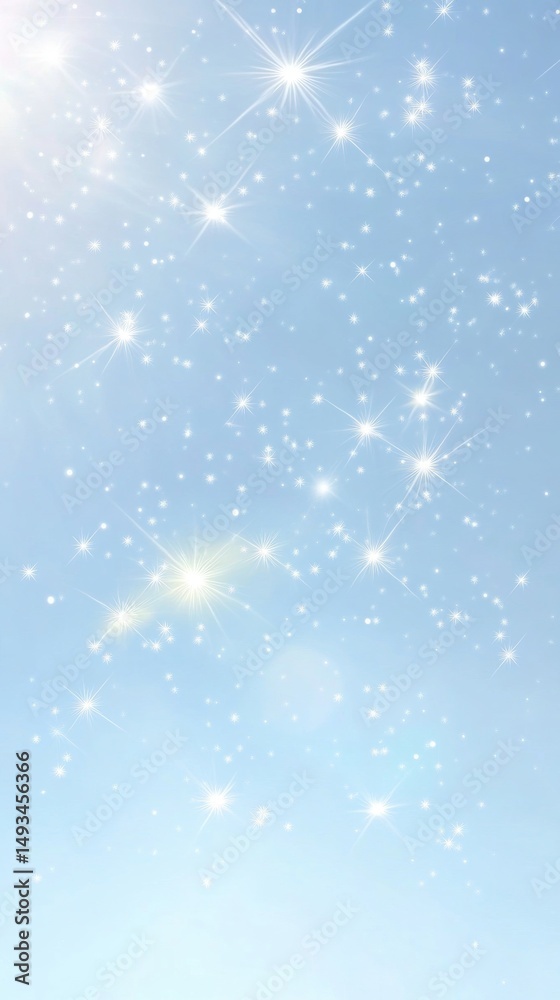 Fototapeta premium A sky with sparkling stars and light flares