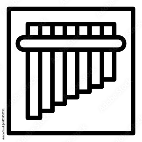 panpipe line icon