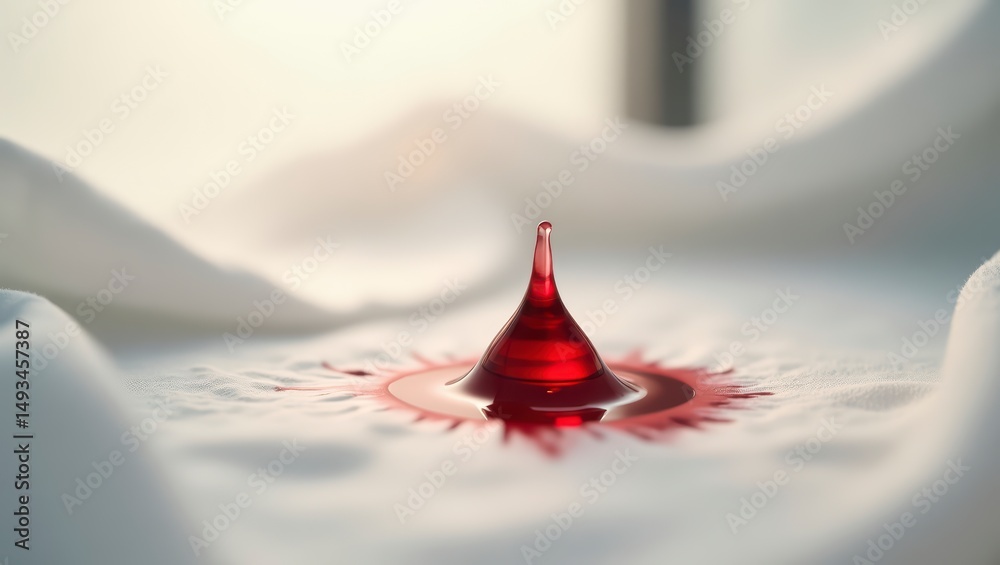 Obraz premium Vivid Red Liquid Drop Impact