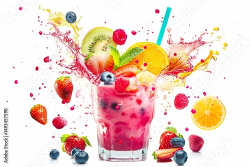 design poster for smoothies fruit