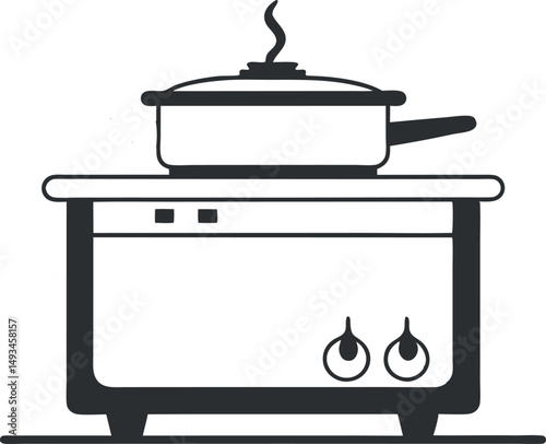 Minimalist Stove Vector Art for Home Decor