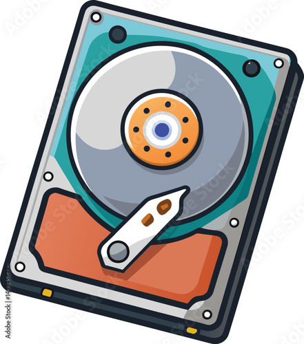 Hard Drive Disk Data Storage Technology Icon