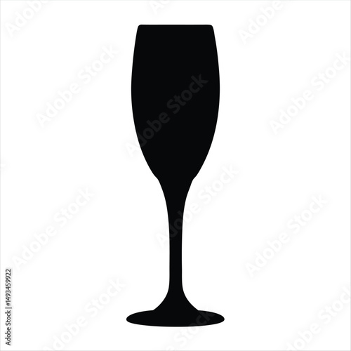 Elegant silhouette of a champagne flute perfect for celebrations and toasting