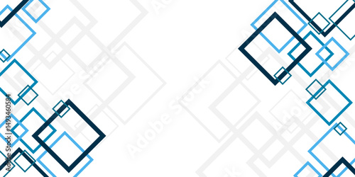 white abstract background with square geometric shapes design. Futuristic architectural concept with Isometric squares & Geometric line design.  Presentation Design for Corporate Business Templates. 