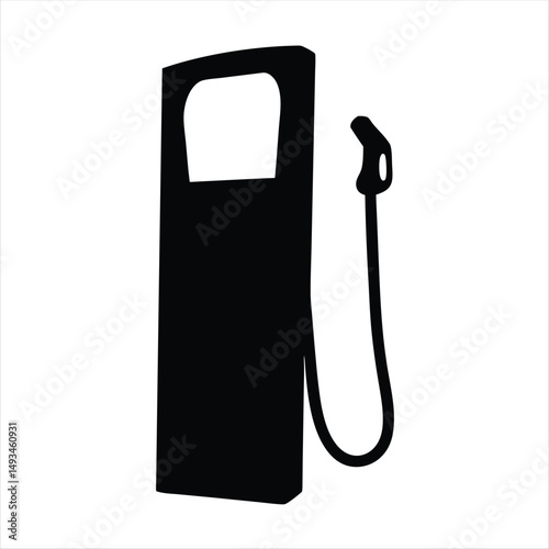 Black and white minimalistic image of a gas station fuel pump symbol