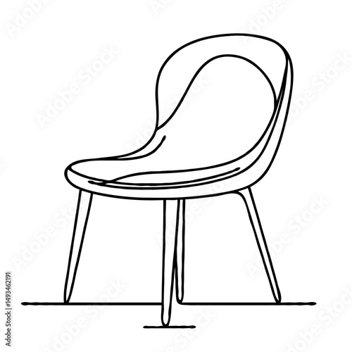 Modern line art design of a minimalist chair in a simple style  