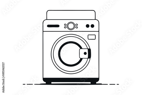 Minimal Washing Machine Illustration