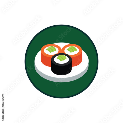 Creative Sushi Vector Graphic for Culinary Art Projects