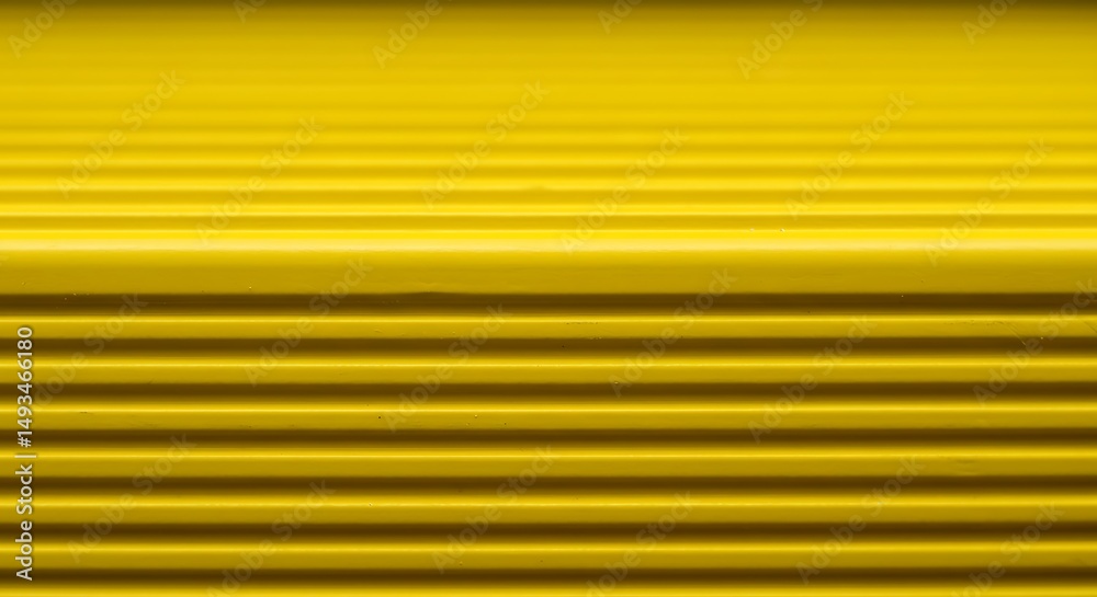 Obraz premium Mustard Yellow Corrugated Metal Texture with Horizontal Lines and Subtle Shadows