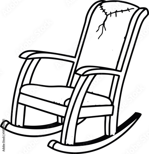 Rocking Chair Vector Art with Rustic Design