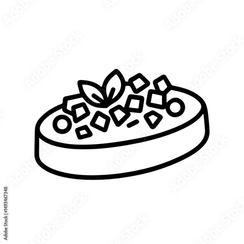 line bruschetta icon on white background vector
Vector italian food icon