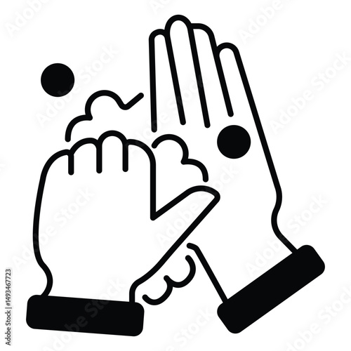 Step By Step Thumb Washing Vector Icon