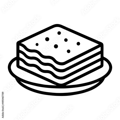 line lasagna icon on white background vector
Vector Italian food icon