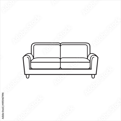 Printsofa line icons collection modern furniture set isolated on white background