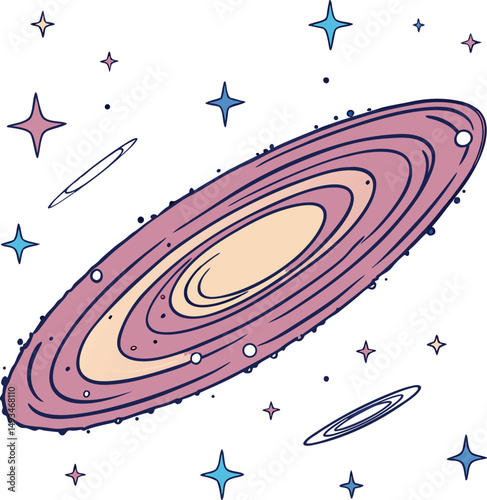 Outer Space Spiral Galaxy Art
