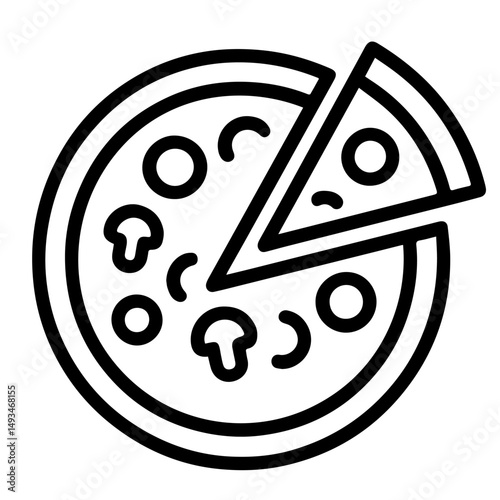 line pizza icon on white background vector
Vector italian food icon