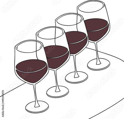 Footless Wine Glass Vector Concept Art