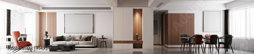 3d render modern living room