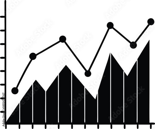 vector illustration of a bar chart on black background