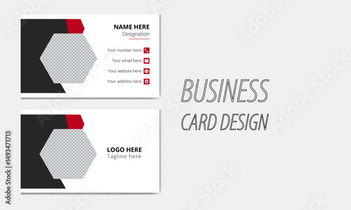 Double-sided creative business card vector design template. Business card for business and personal use. Clean professional business card template, visiting card, business card template.