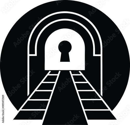 silhouette of a man walking in a tunnel