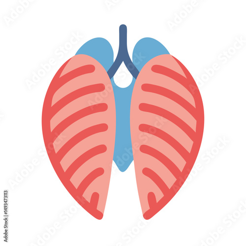 Stylized vector image of lungs on a black background